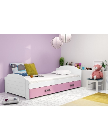 Vaikiška lova LILI - balta-rožinė, viengulė