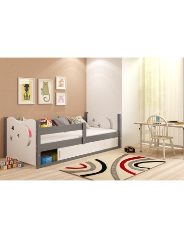 Bed For Children MYKOLAS - Grafit-White, Single, 160x80cm