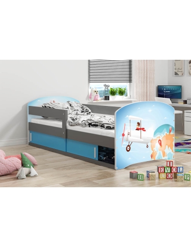 Bed For Children LUKAS 1 FLIGHT - Grafit, Single, 160x80cm