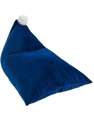 Pouf Bag Misioo - Baby Bag, Navy Blue/Light Blue Pom Pom