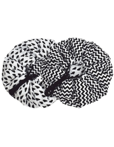 Žaidimų kilimėlis-krepšys Misioo 2in1 - juodi ir balti zigzagai
