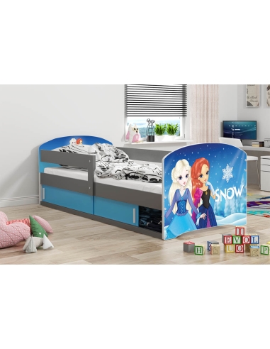 Bed For Children LUKAS 1 SNOW - Grafit, Single, 160x80cm