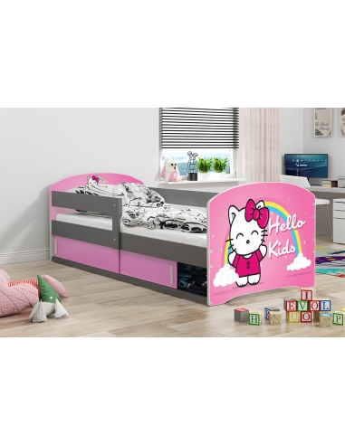 Bed For Children LUKAS 1 HELLO KIDS - Grafit, Single, 160x80cm