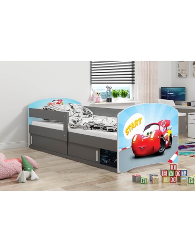 Bed For Children LUKAS 1 CAR - Grafit, Single, 160x80cm