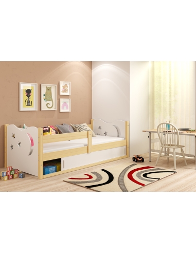 Bed For Children MYKOLAS 1 - Pine-White, Single, 160x80cm