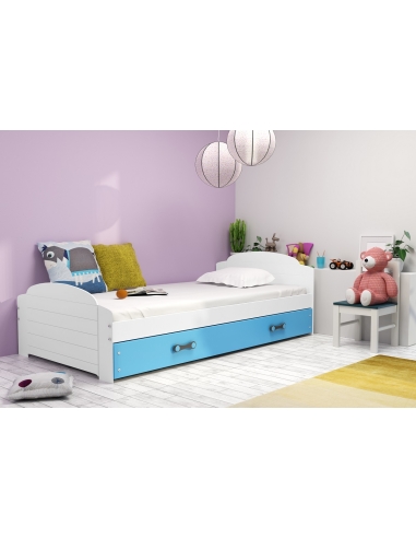 Vaikiška lova LILI - balta-mėlyna, viengulė