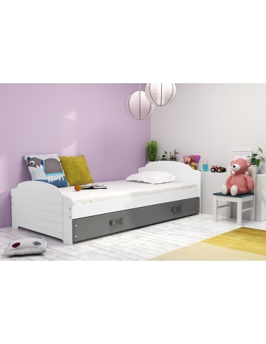 Bed For Children LILI - White-Graphite, Single