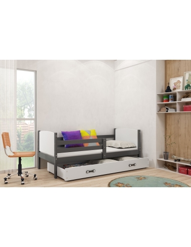 Bed For Children TAMI - Grafit-White, Single, 190x80cm