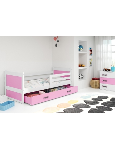Vaikiška lova RICO - balta-rožinė, viengulė