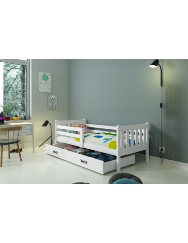 Bed For Children CARINO - White, Single, 190x80cm