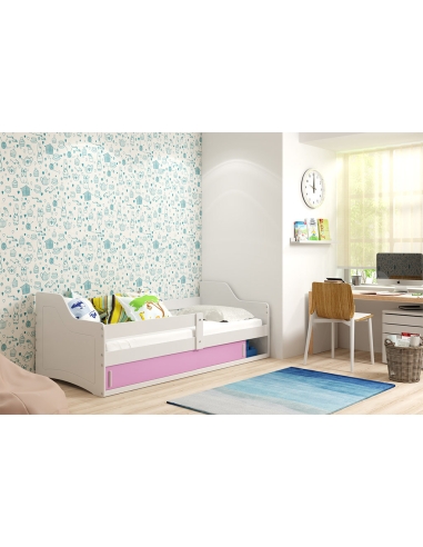 Vaikiška lova SOFIX 1 - balta-rožinė, viengulė, 160x80cm