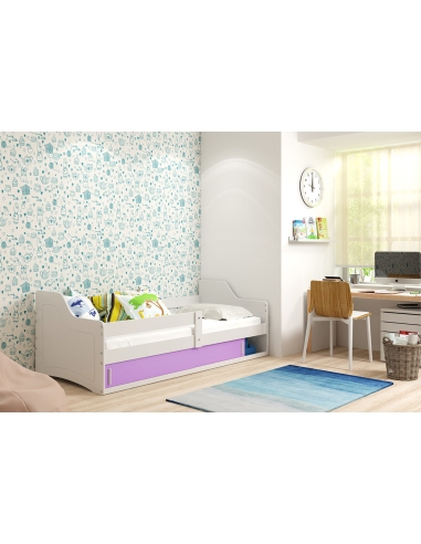 Bed For Childrens SOFIX 1 - White-Purple, Single, 160x80cm