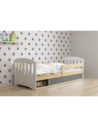 Bed For Children CLASSIC 1 - Pine-Grey, Single, 160x80cm