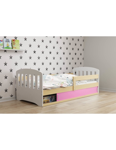 Bed For Children CLASSIC 1 - Pine-Pink, Single, 160x80cm