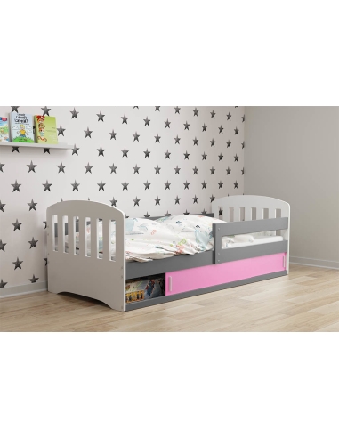 Bed For Children CLASSIC 1 - Grafit-Pink, Single, 160x80cm