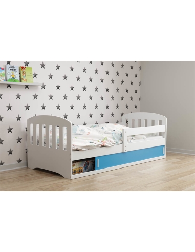 Bed For Children CLASSIC - White-Blue, Single, 160x80cm