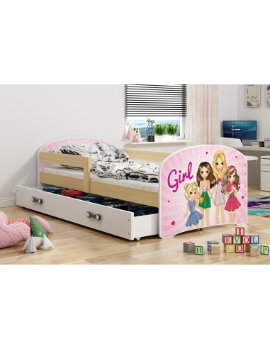 Bed for Children LUKAS GIRLS - Pine, Single, 160x80cm