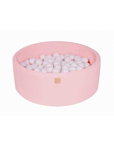 Apvalus kamuoliukų baseinas MeowBaby, 90x30cm, 200 kamuoliukų, šviesiai rožinis MEO045