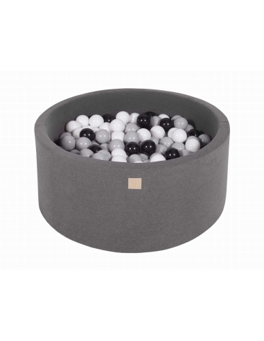 Round Ball Pit MeowBaby, 90x40cm, 300 Balls, Dark Grey MEO055