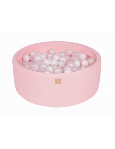 Apvalus kamuoliukų baseinas MeowBaby, 90x30cm, 200 kamuoliukų, šviesiai rožinis MEO044