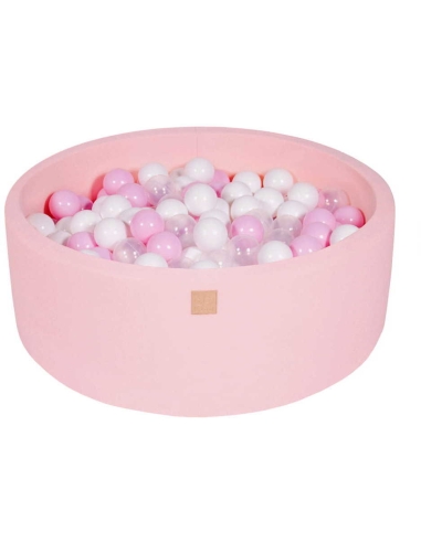Apvalus kamuoliukų baseinas MeowBaby, 90x30cm, 200 kamuoliukų, šviesiai rožinis MEO046