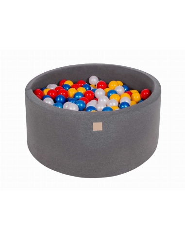 Round Ball Pit MeowBaby, 90x40cm, 300 Balls, Dark Grey MEO127