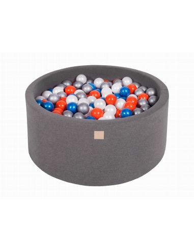 Round Ball Pit MeowBaby, 90x40cm, 300 Balls, Dark Grey MEO102
