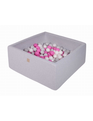 Square Ball Pit MeowBaby, 90x90x40cm, 200 Balls, Light Gray MEK043