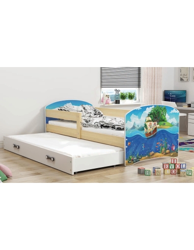 Bed For Children LUKAS PIRATE - Pine-White, Double, 160x80cm