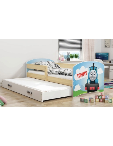 Bed For Children LUKAS TOMMY - Pine-White, Double, 160x80cm