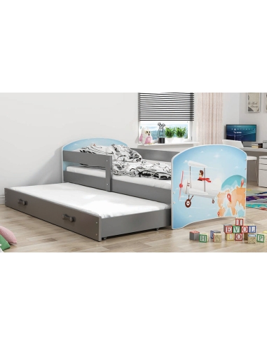 Bed For Children LUKAS PILOT - Grafit, Double, 160x80cm