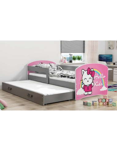 Bed For Children LUKAS HELLO KIDS - Grafit, Double, 160x80cm