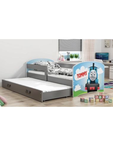 Vaikiška lova LUKAS TOMMY - pilka, dvivietė, 160x80cm