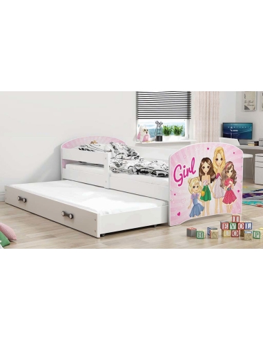 Vaikiška lova LUKAS GIRL - balta, dvivietė, 160x80cm