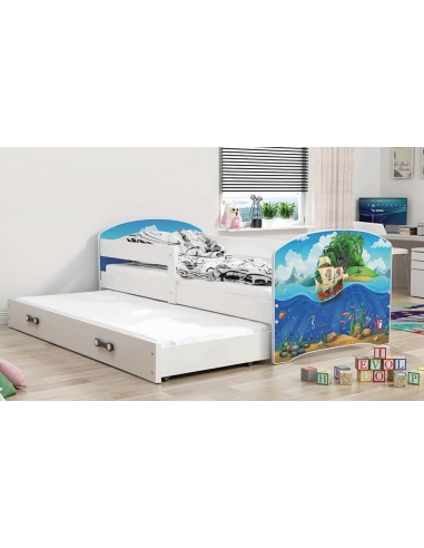 Vaikiška lova LUKAS PIRATES - balta, dvivietė, 160x80cm