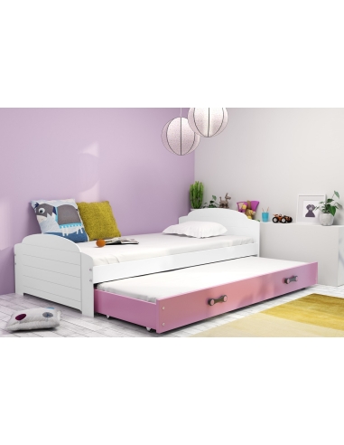 Vaikiška lova LILI - balta-rožinė, dvivietė