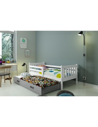 Vaikiška lova CARINO - balta-pilka, dvivietė, 190x80cm