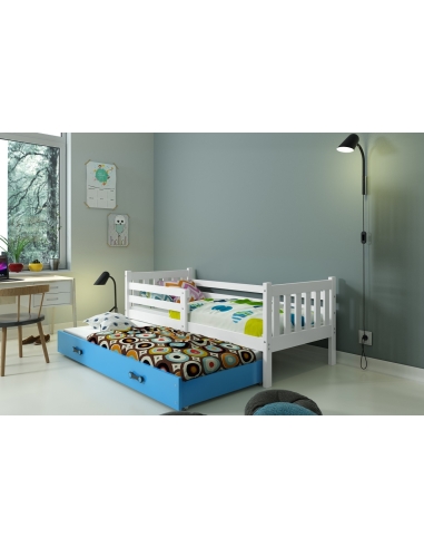 Vaikiška lova CARINO - balta-mėlyna, dvivietė, 190x80cm