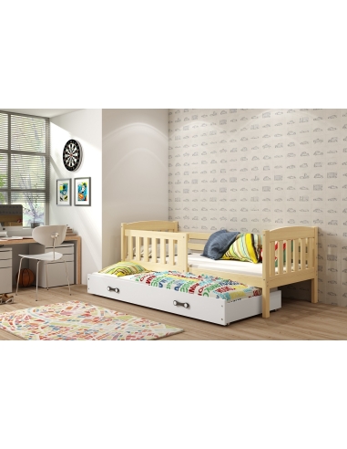 Bed For Children KUBUS - Pine-White, Double, 190x80cm