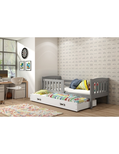 Bed For Children KUBUS - Grafit-White, Double, 190x80cm