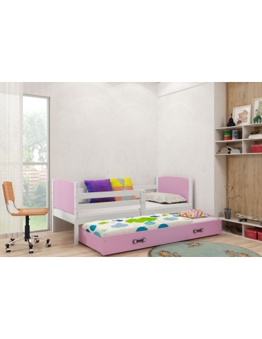 Vaikiška lova TAMI - balta-rožinė, dvivietė