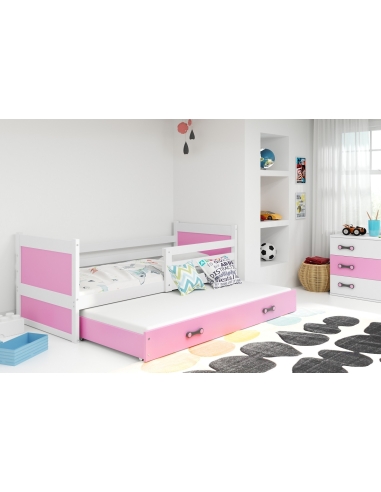 Vaikiška lova RICO - balta-rožinė, dvivietė