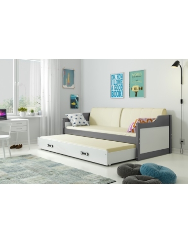 Vaikiška lova DOVYDAS - pilka-balta, dvivietė