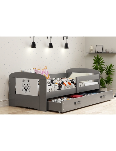 Bed For Children FILIP CAT - Grafit, Single, 160x80cm