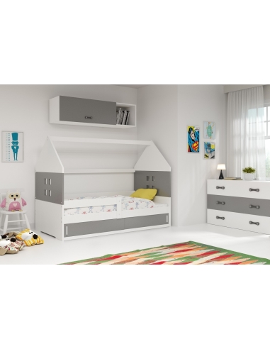 Bed For Children HOUSE 1 - White-Grey, 160x80cm