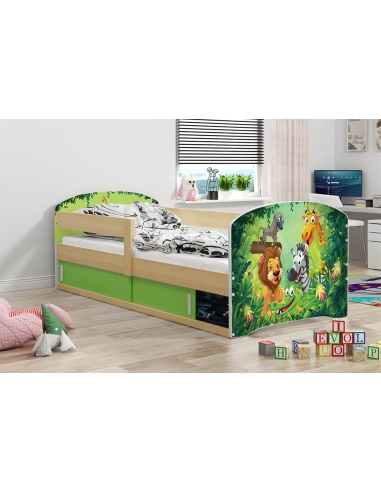 Bed For Children LUKAS 1 ANIMALS - Pine, Single, 160x80cm