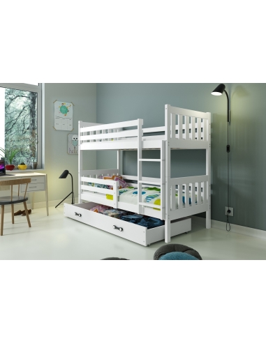 Bunk Bed For Children CARINO - White, 190x80cm