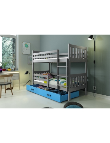 Bunk Bed For Children CARINO - Grafit-Blue, 190x80cm