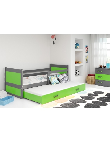 Vaikiška lova RICO - pilka-žalia, dvivietė