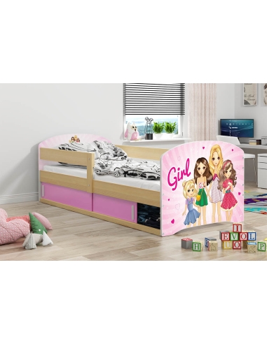 Bed For Children LUKAS 1 GIRL - Pine, Single, 160x80cm